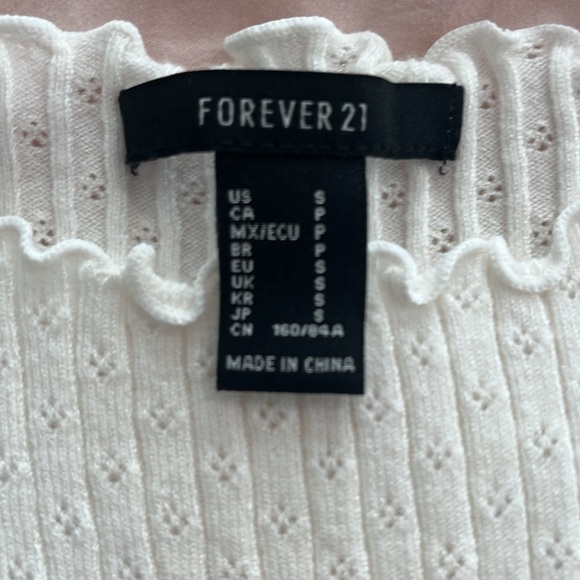 White Ribbed Top - Picture 2 of 4